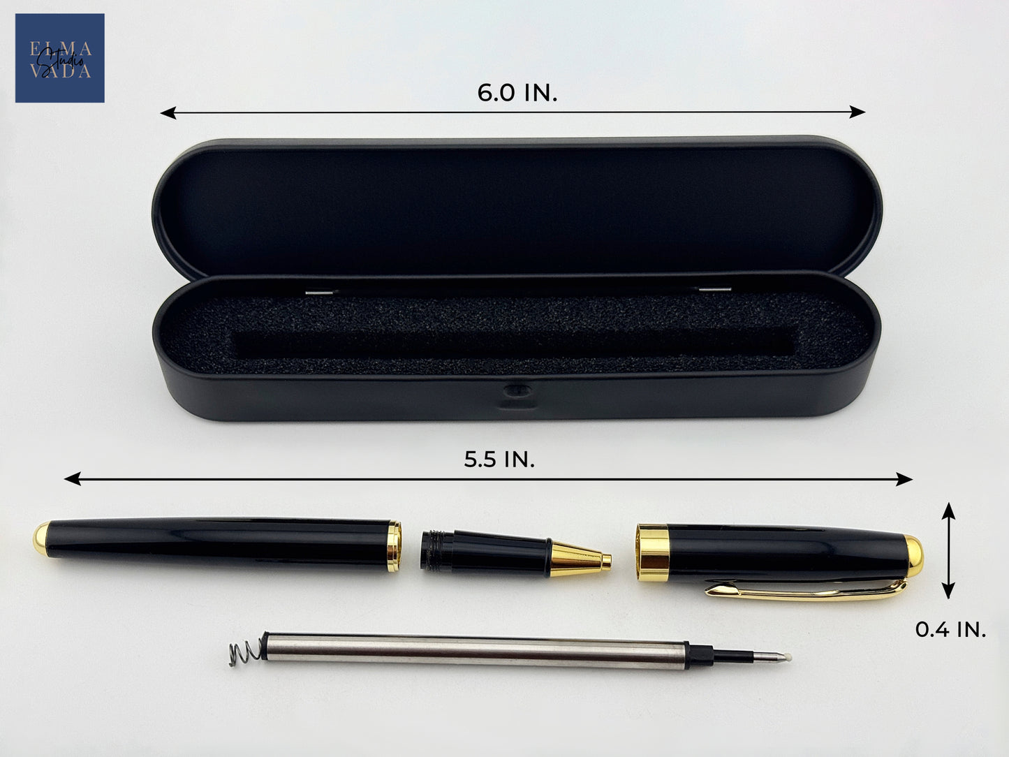 Custom Engraved Roller Pen in Metal Box