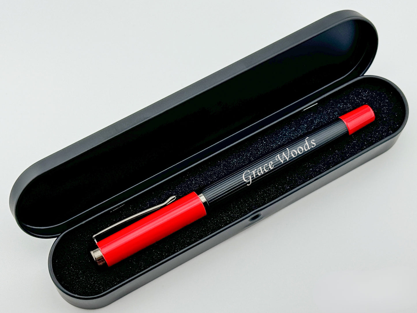 Custom Engraved Roller Pen in Customized Tin Box