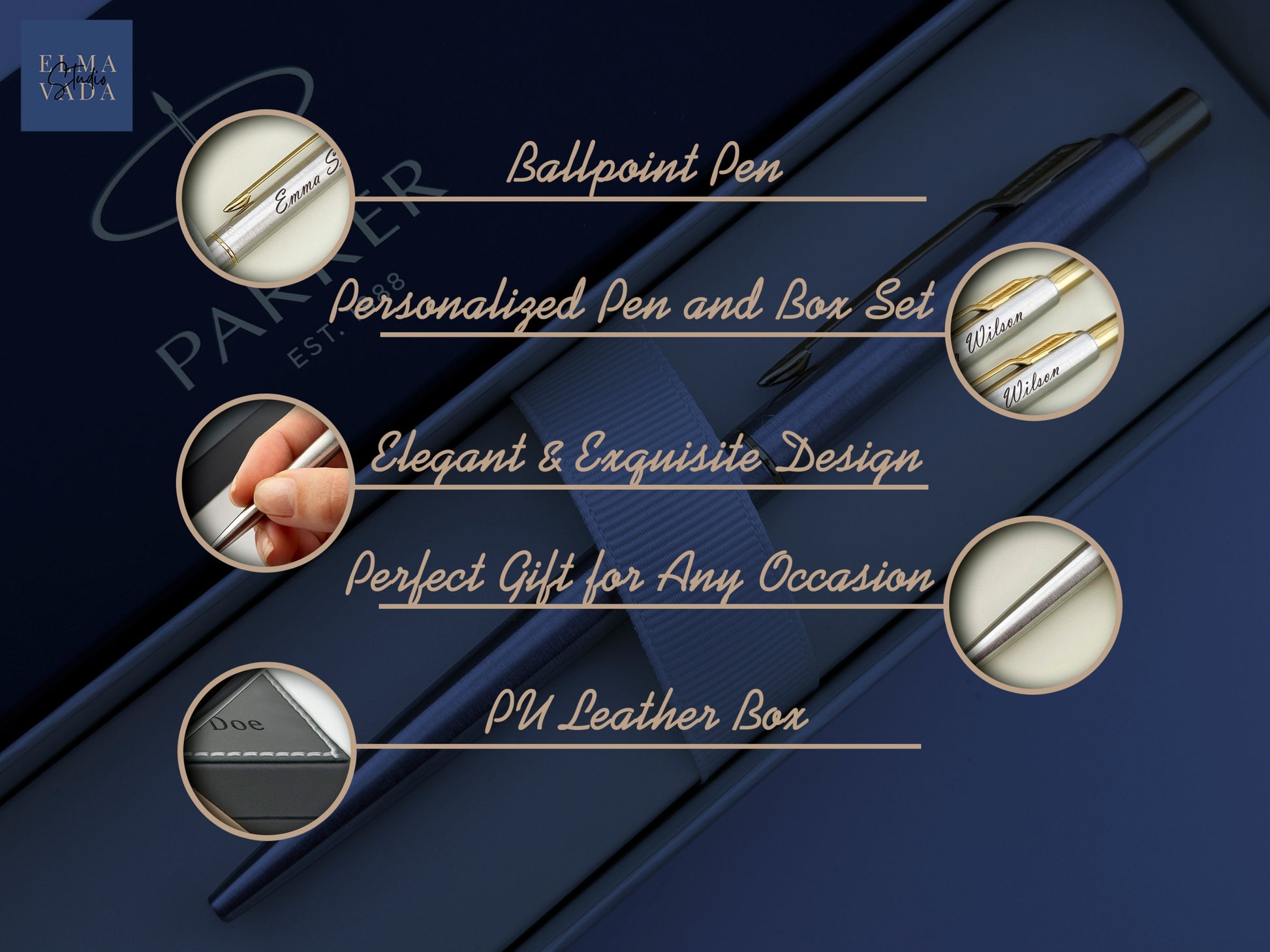 Custom Engraved Parker Classic Ballpoint Pen in Parker Box