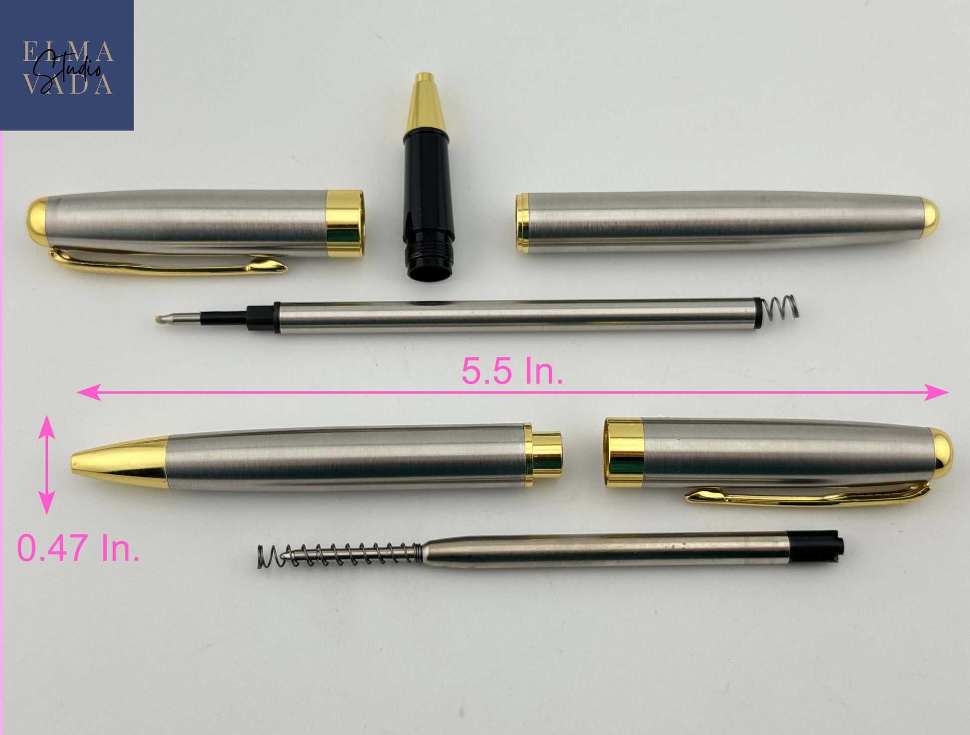 Custom Engraved Durable Chrome Roller and Ball Pen in Box 