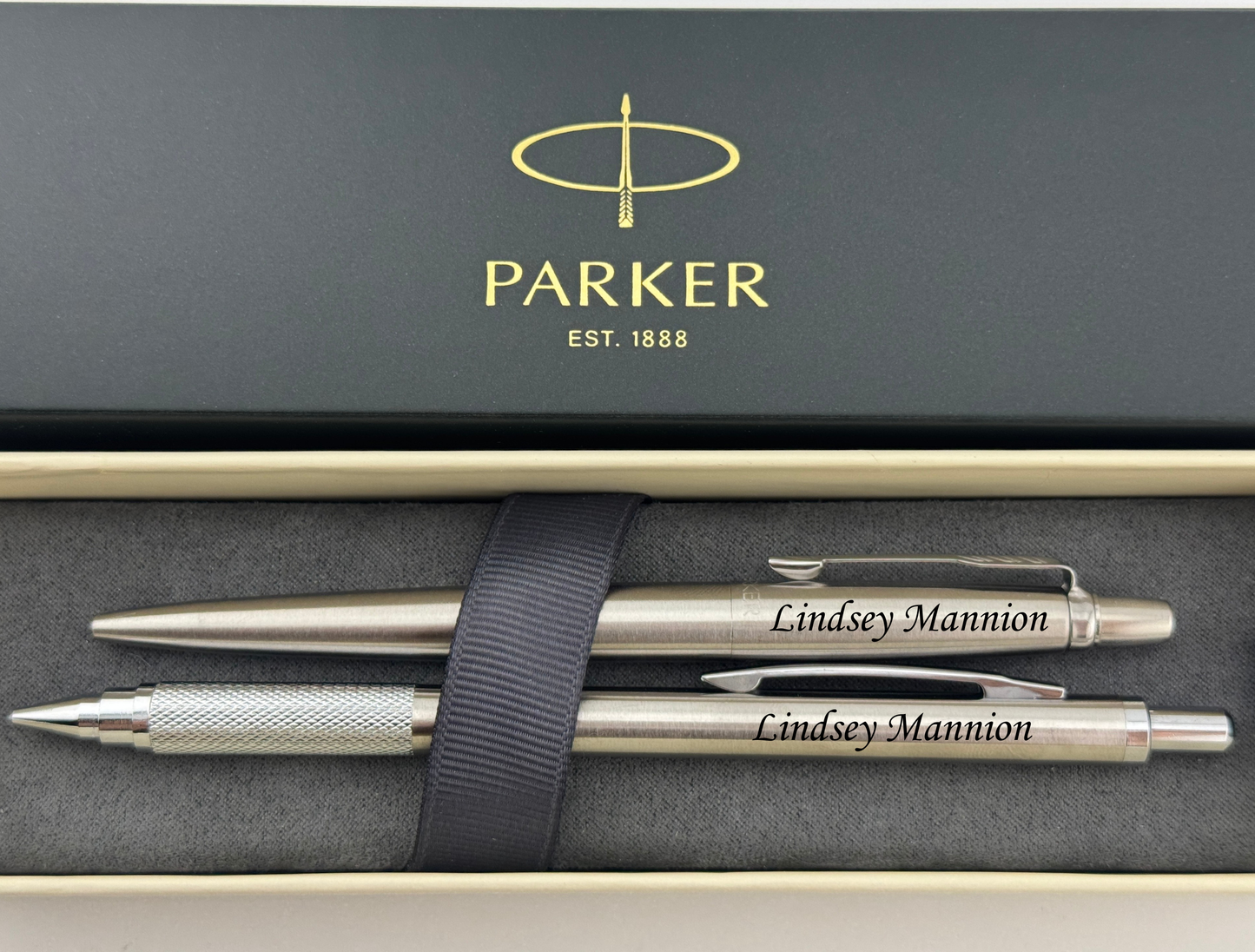 Custom Engraved Parker Pen & Mechanical Pencil Set – Christmas Gift, Secret Santa and White Elephant Gift, Coworker Gift, New Job or Promotion, Doctor Appreciation, PhD MBA Graduation
