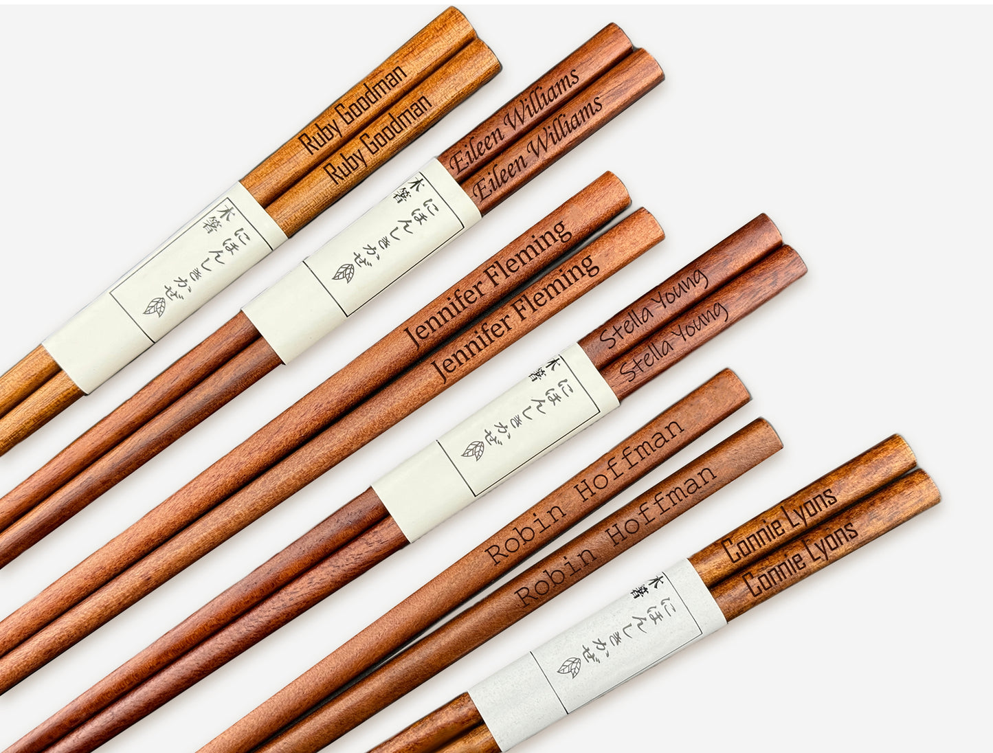 Custom Engraved Walnut Wood Chopsticks in Box 