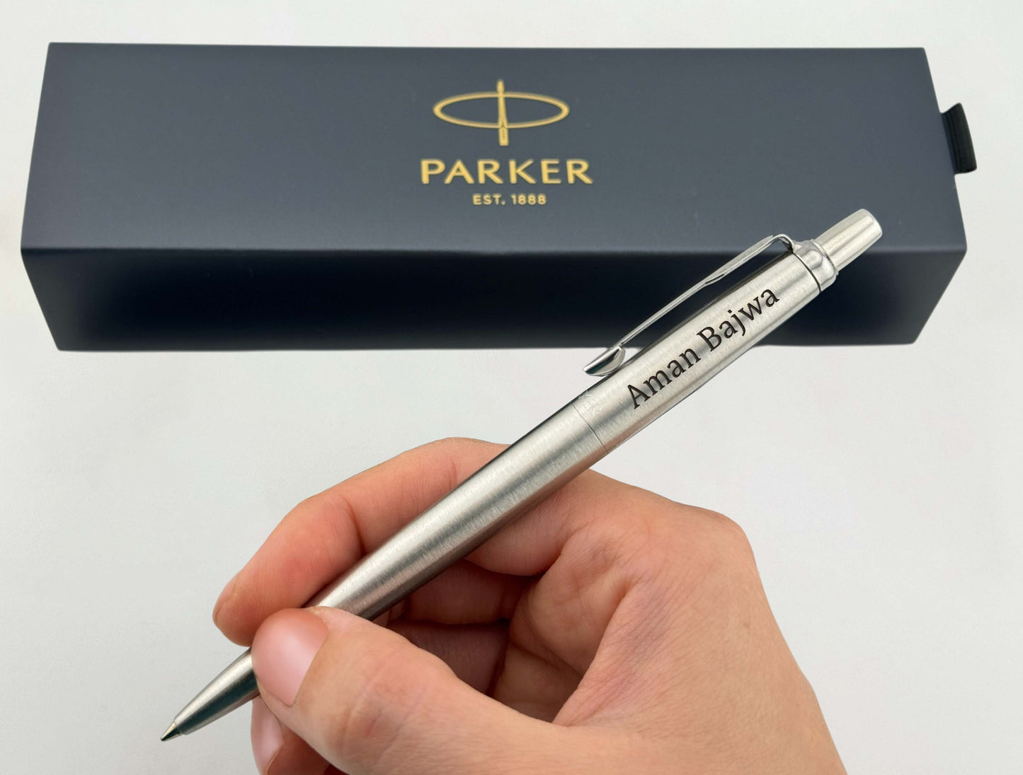 Custom Engraved Parker Jotter Pen in Parker Cardboard Box