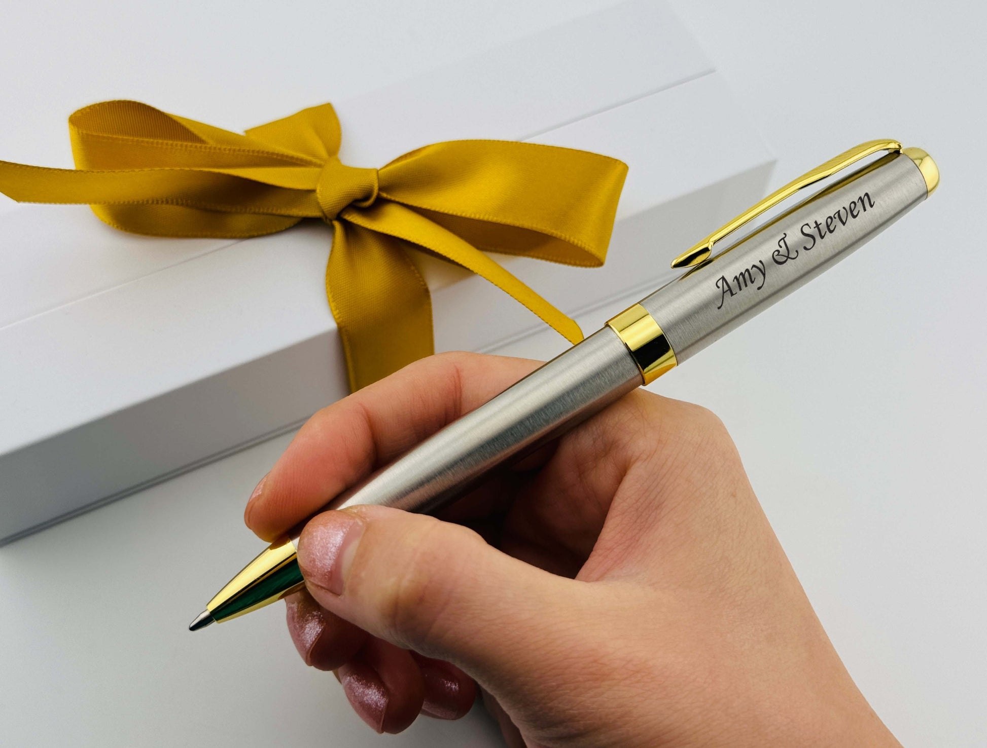 Custom Engraved Durable Chrome Roller and Ball Pen in Box 