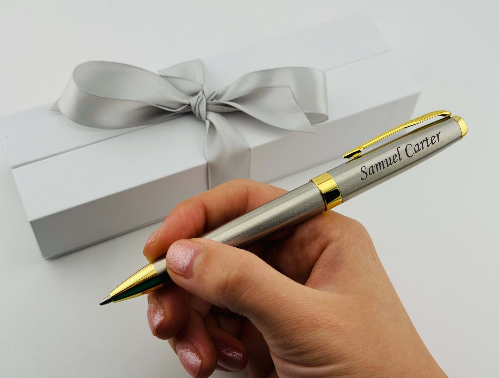 Custom Engraved Durable Chrome Roller and Ball Pen in Box 