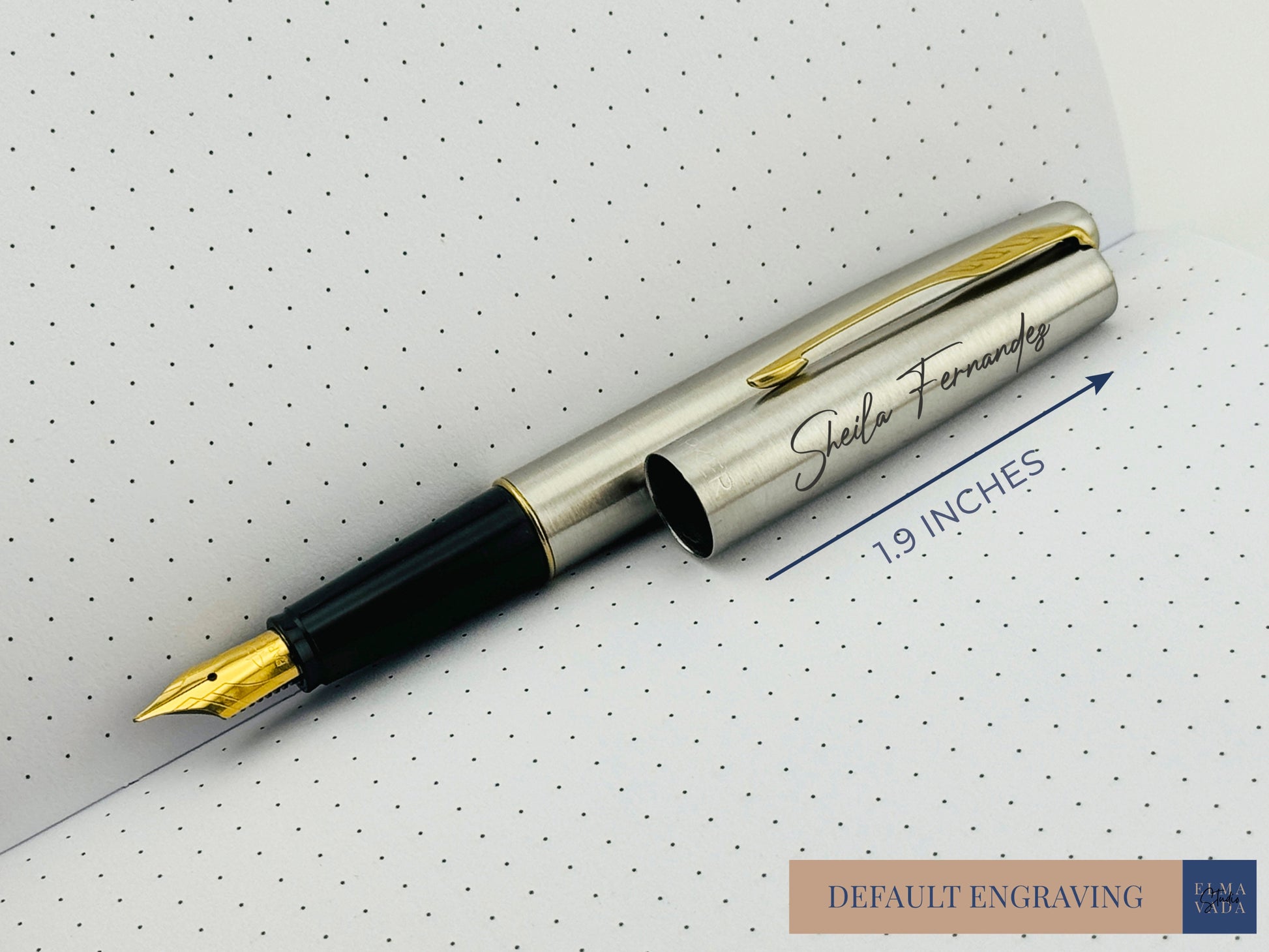 Custom Engraved Parker Fountain Pen in Personalized Tin Box 