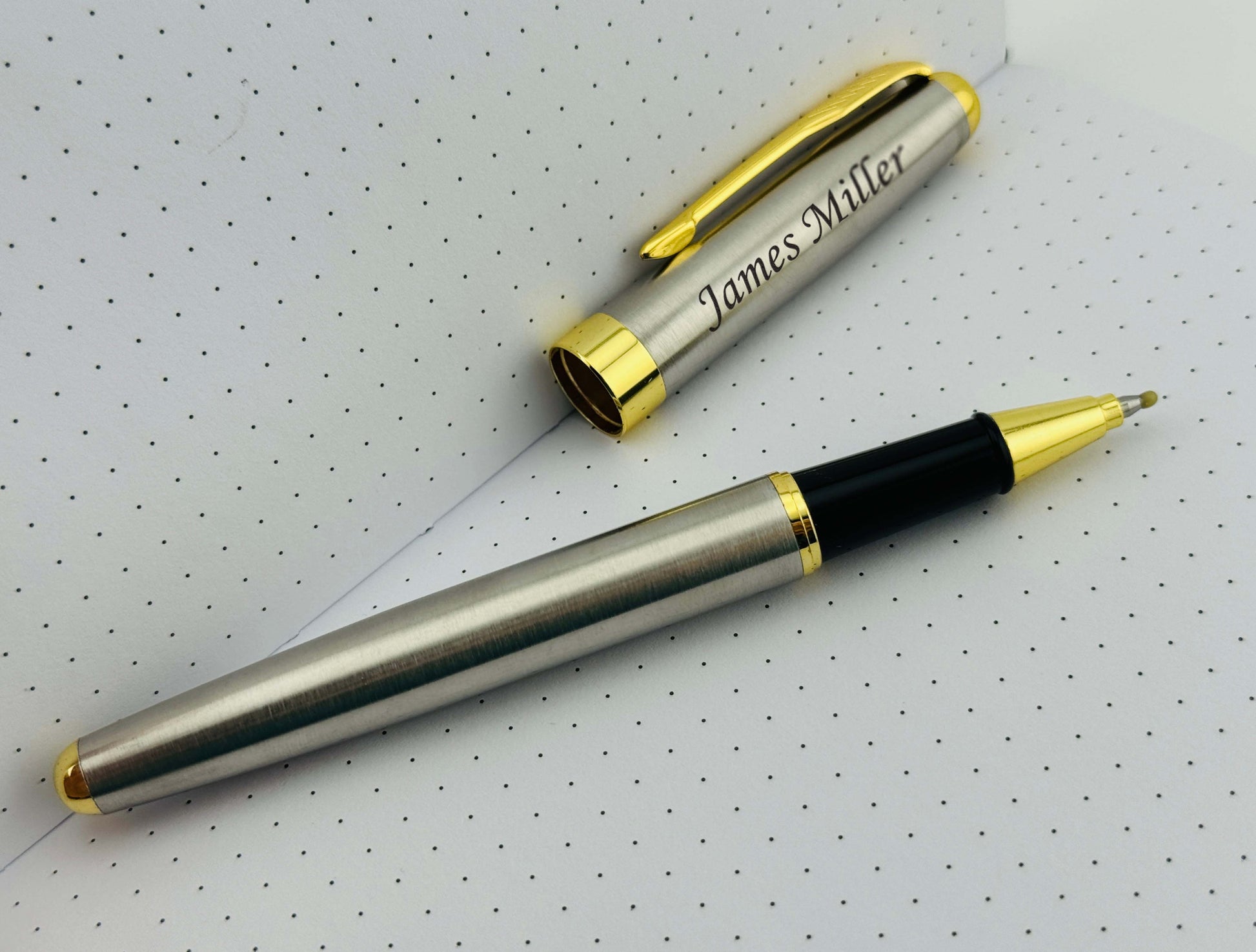 Custom Engraved Durable Chrome Roller and Ball Pen in Box 