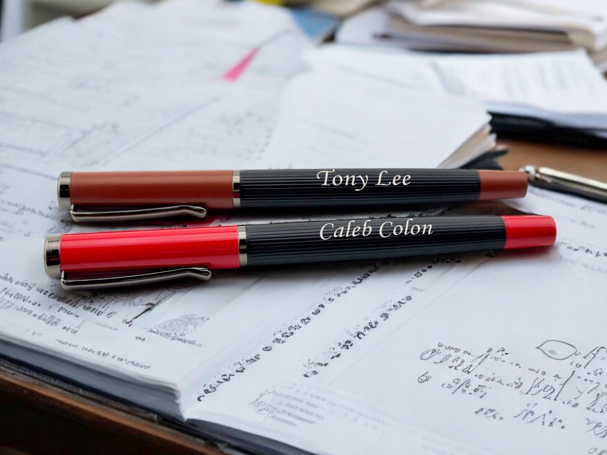 Custom Engraved Roller Pen in Customized Tin Box 