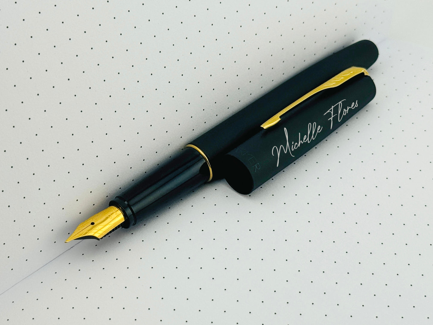 Custom Engraved Parker Fountain Pen in Personalized Tin Box 