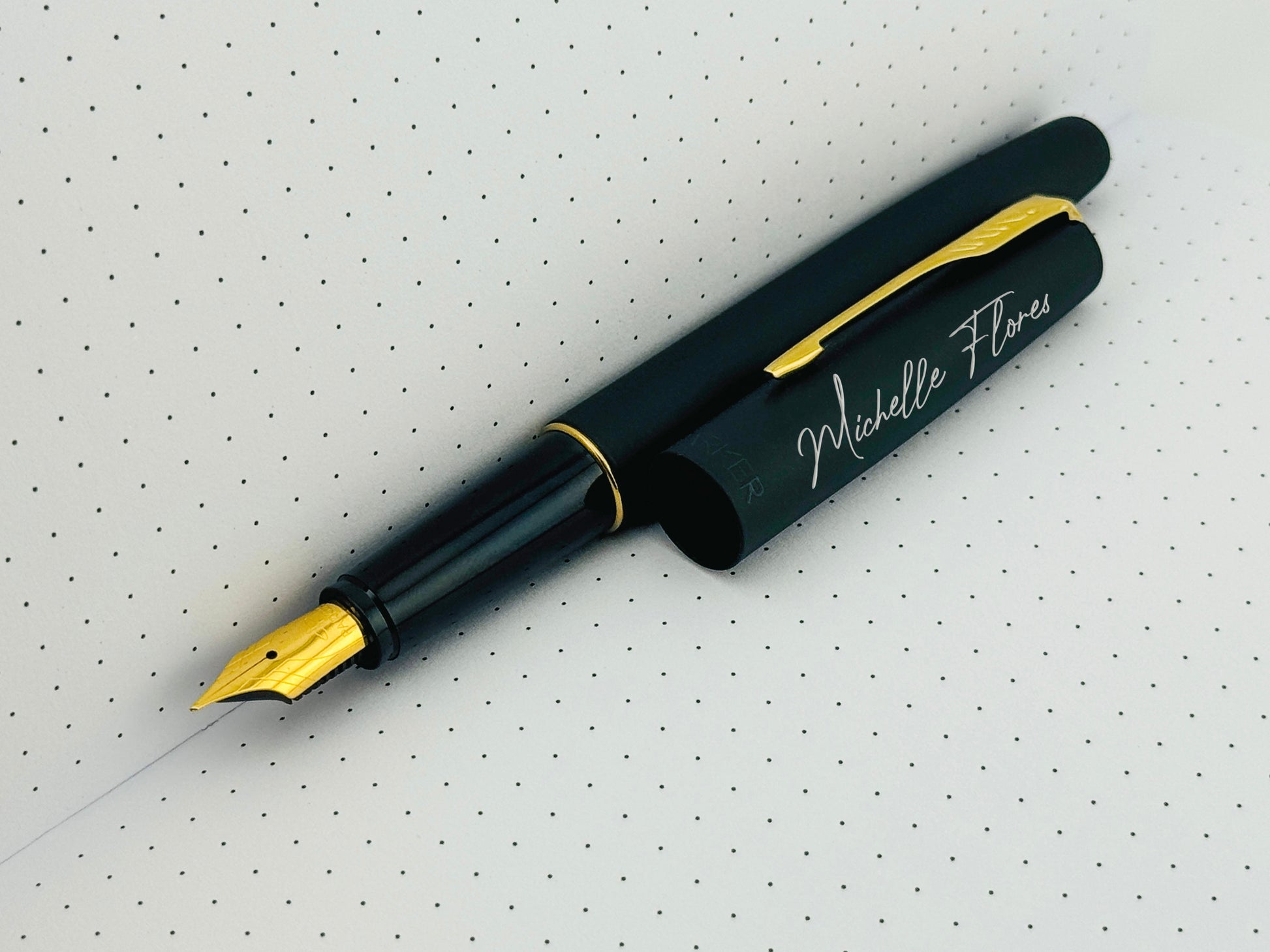 Custom Engraved Parker Fountain Pen in Personalized Tin Box 