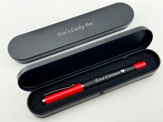 Custom Engraved Roller Pen in Customized Tin Box 