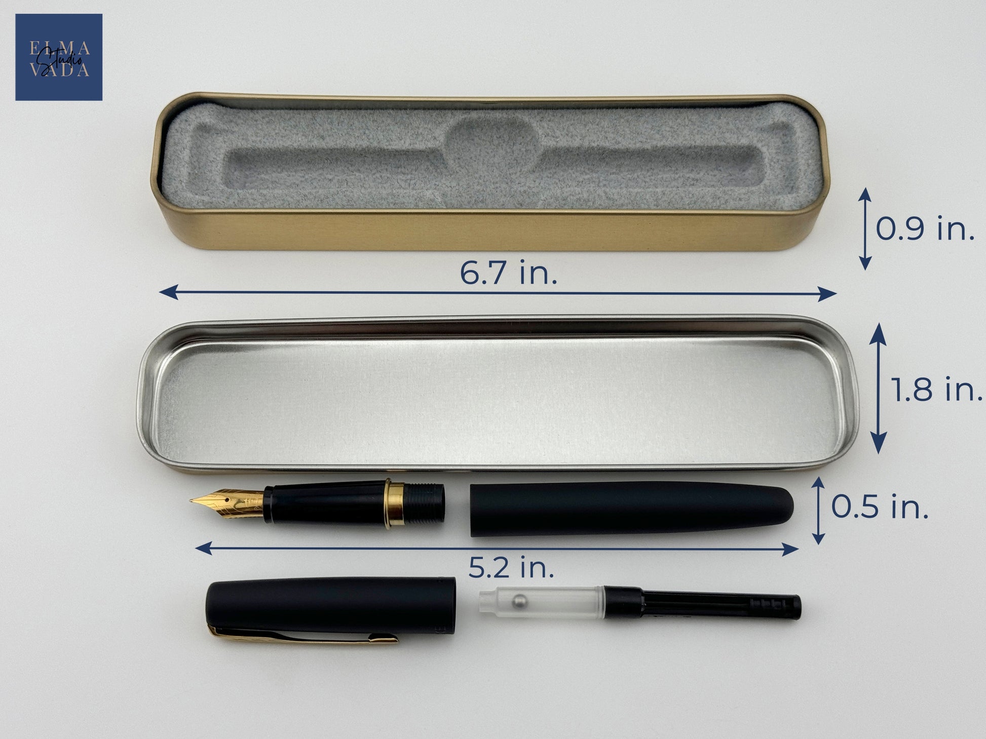 Custom Engraved Parker Fountain Pen in Personalized Tin Box 