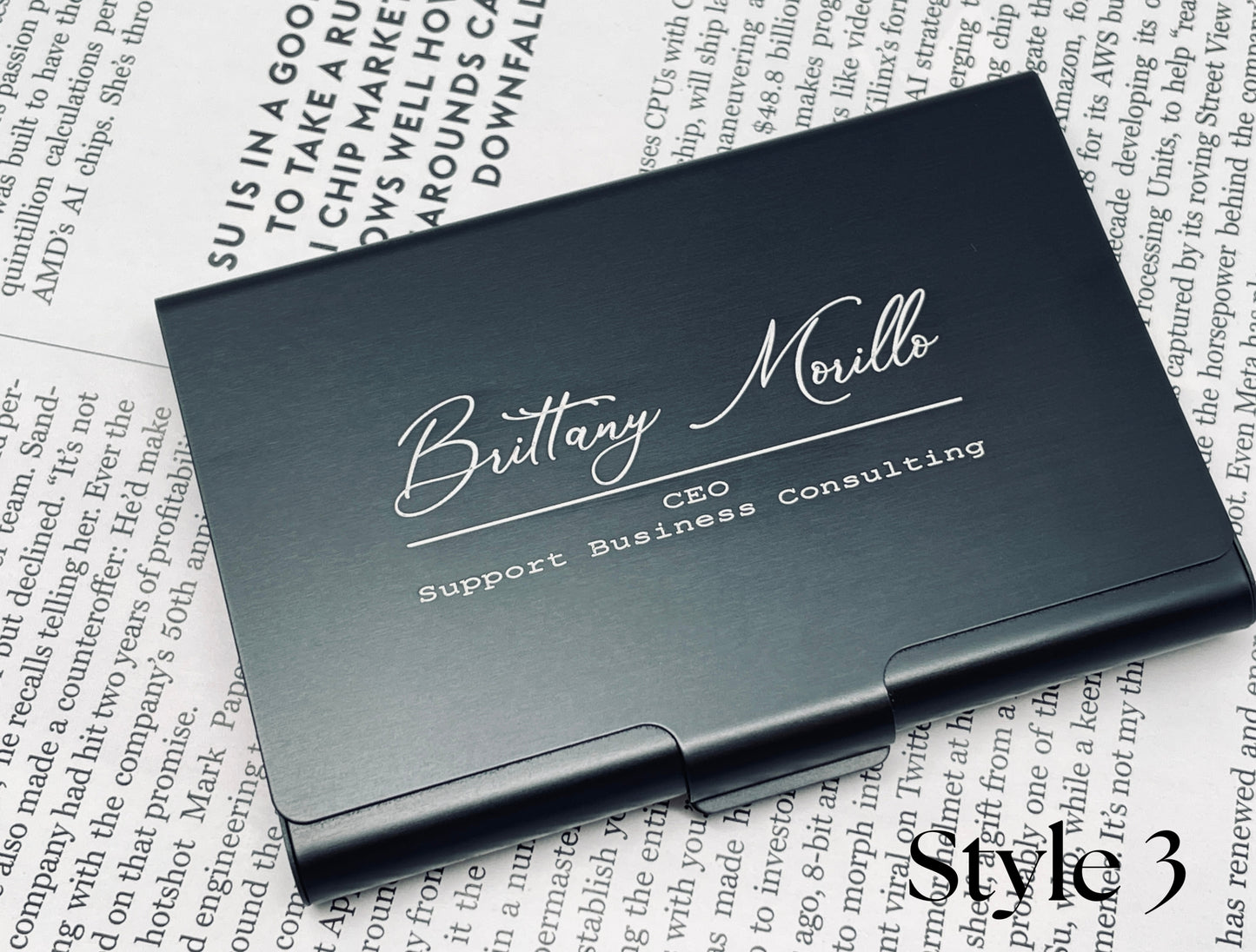 Custom Engraved Business Card Holder 