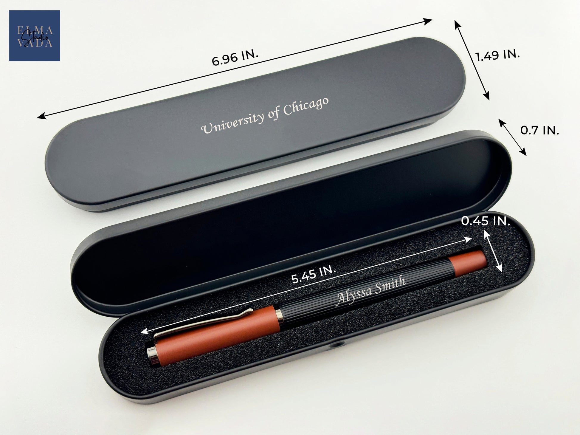 Custom Engraved Roller Pen in Customized Tin Box 