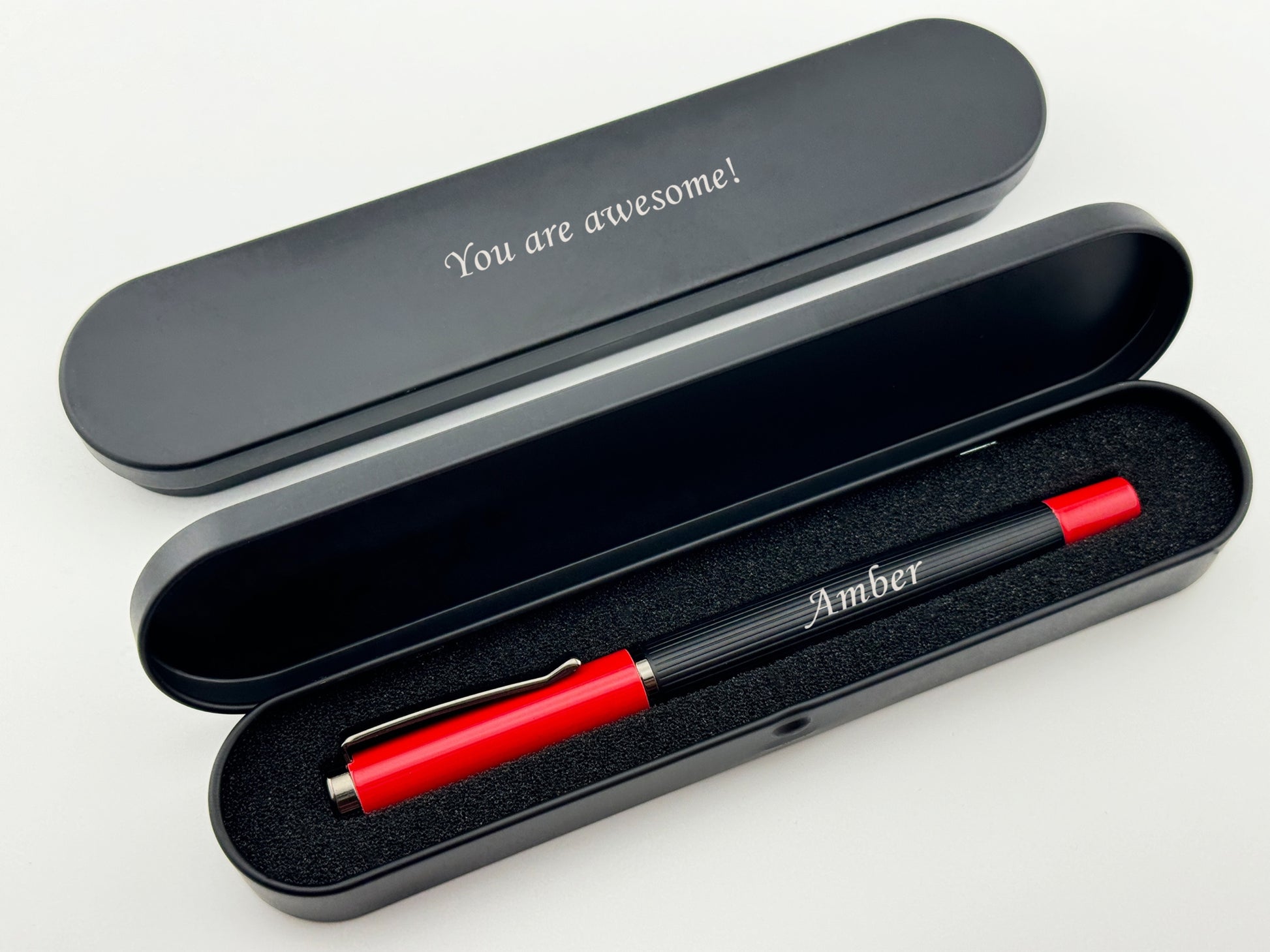 Custom Engraved Roller Pen in Customized Tin Box 