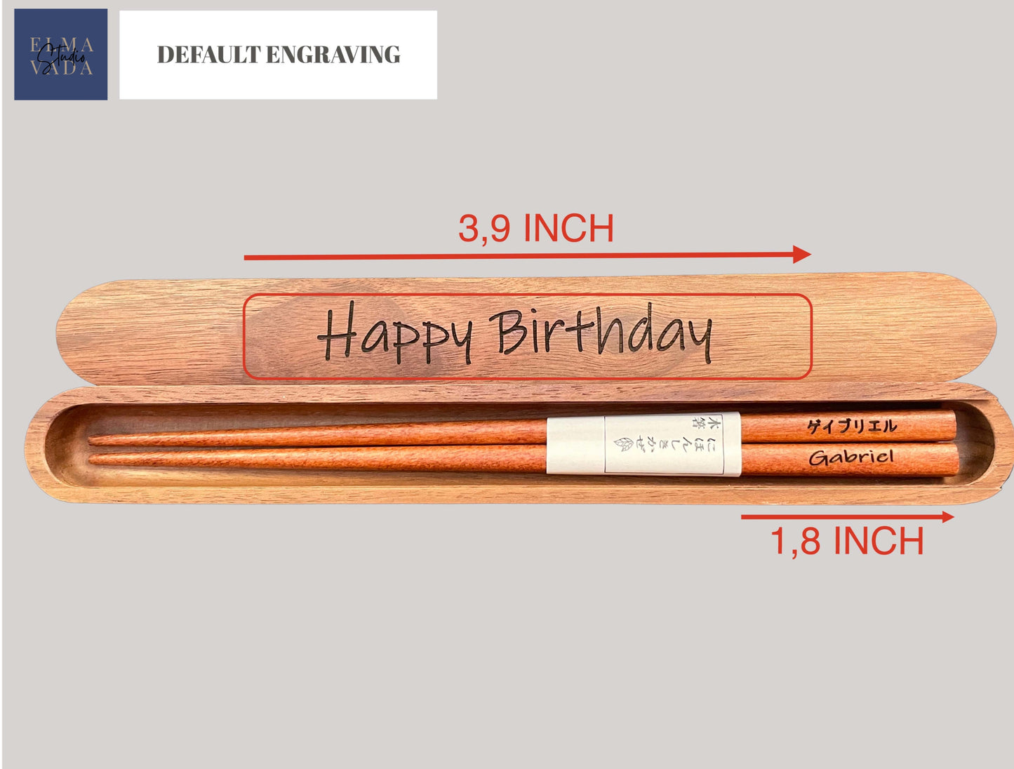 Personalized Walnut Chopsticks – Custom Engraved Gift for Sushi Lovers