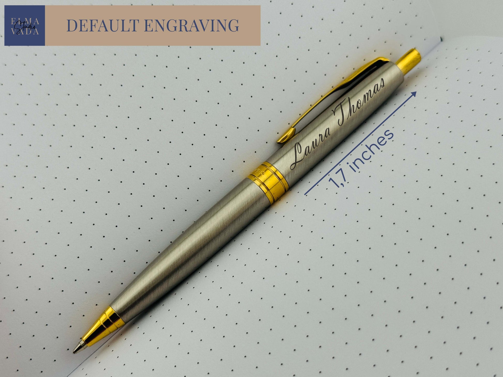 Custom Engraved Chrome Parker Aster Ballpoint Pen in Parker Cardboard Box 