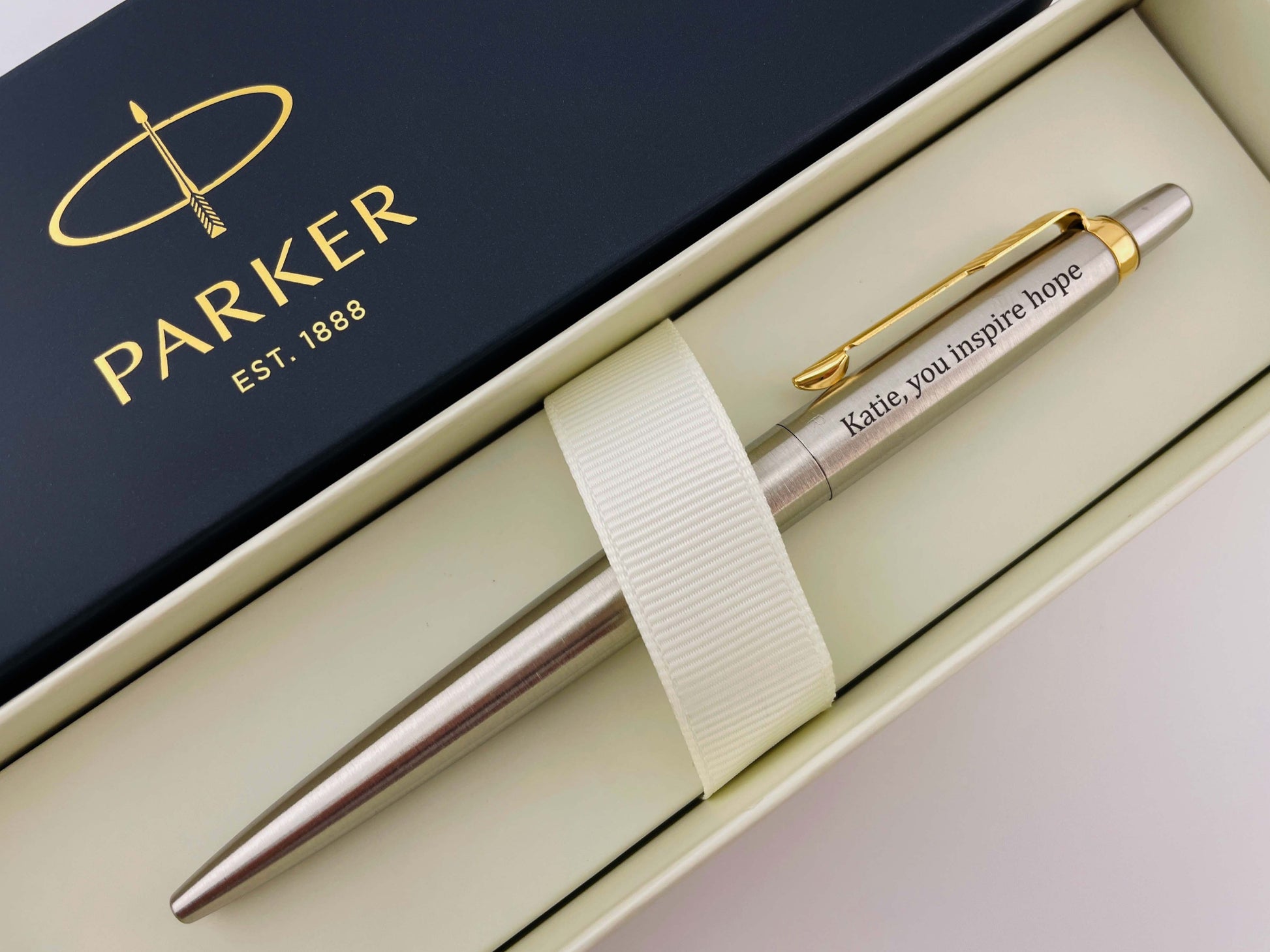 Custom Engraved Parker Jotter Pen Set in Parker Cardboard Box 