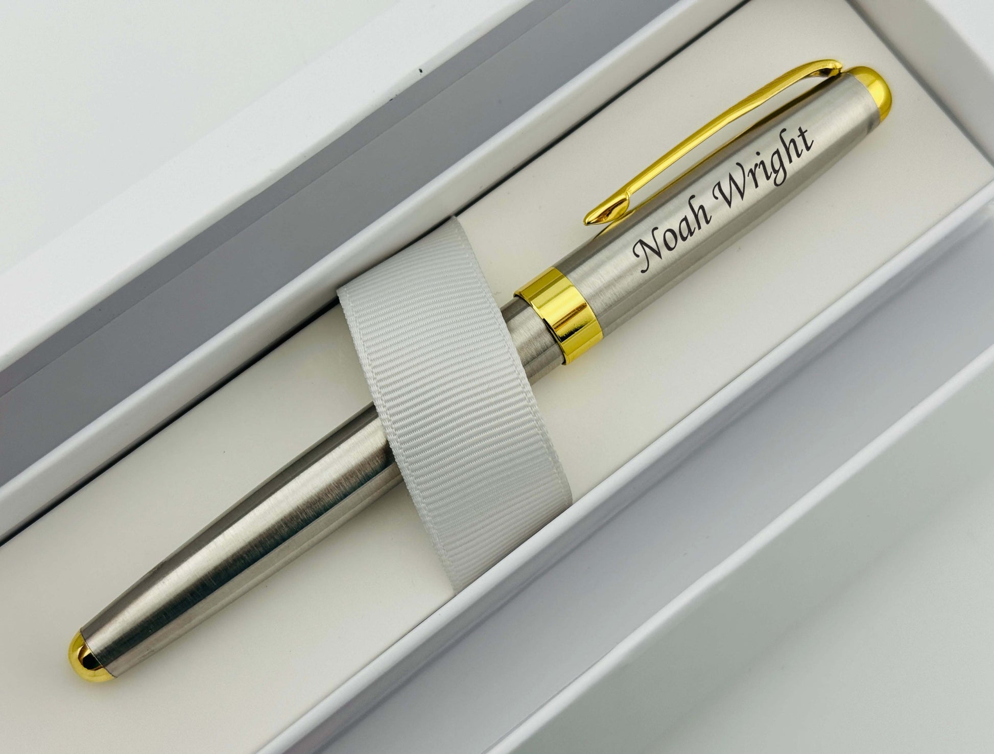 Custom Engraved Durable Chrome Roller and Ball Pen in Box 