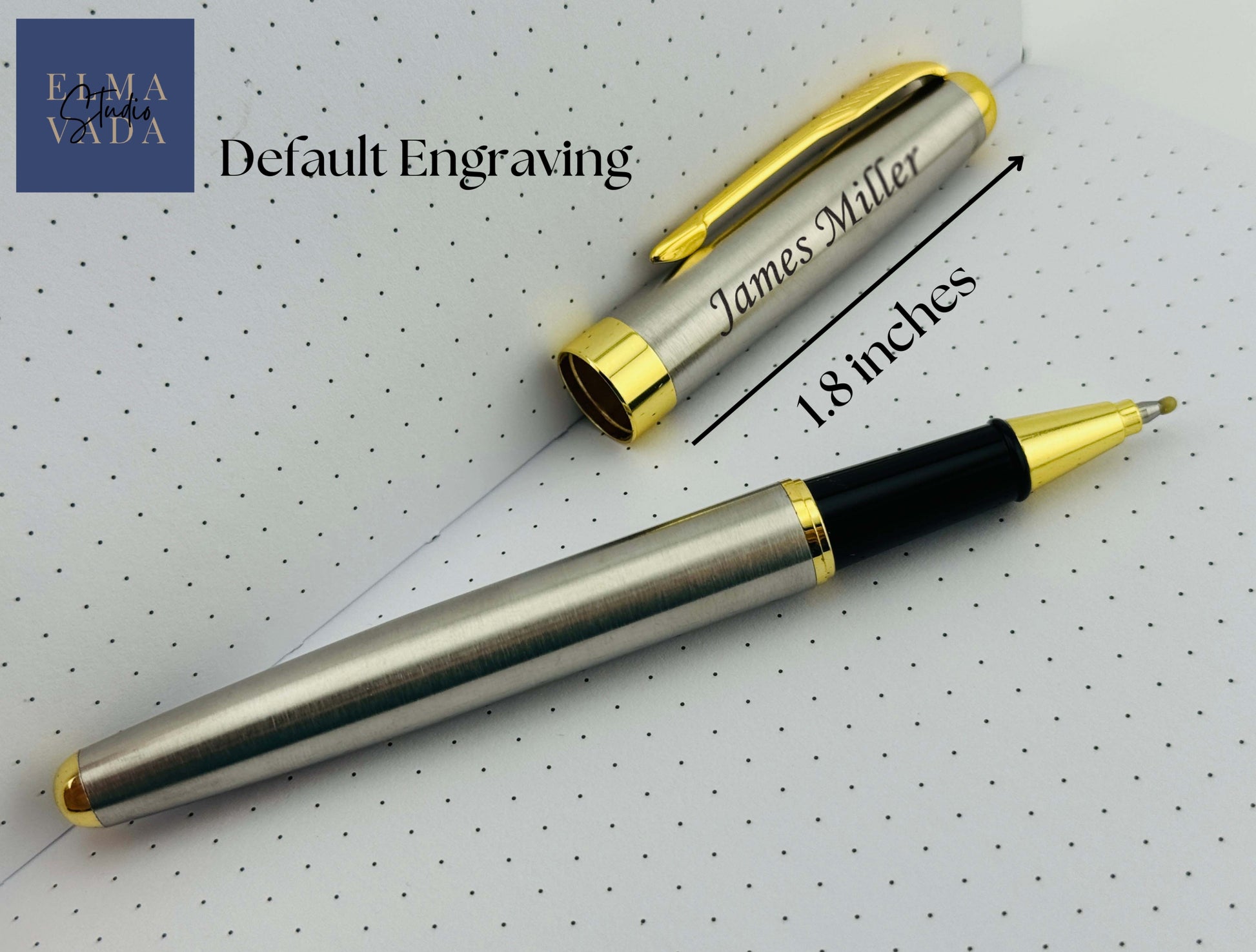 Custom Engraved Durable Chrome Roller and Ball Pen in Box 
