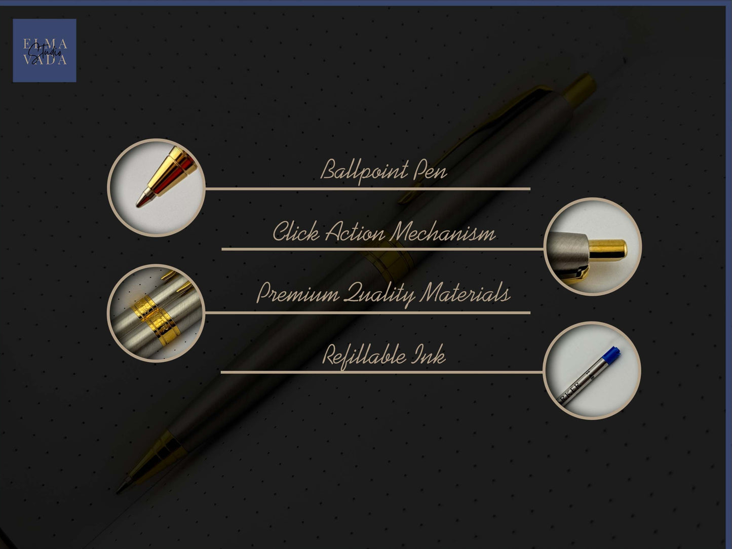 Custom Engraved Chrome Parker Aster Ballpoint Pen in Parker Cardboard Box 
