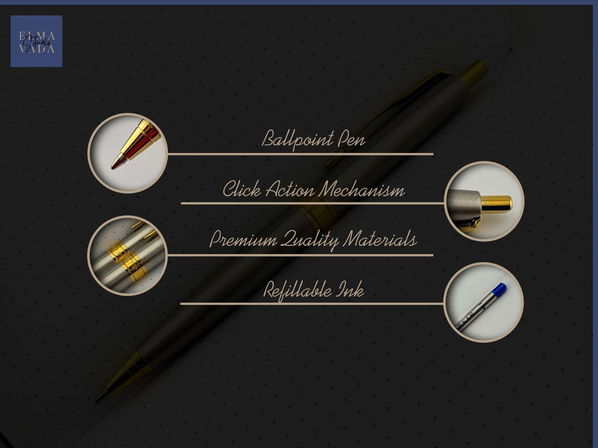 Custom Engraved Chrome Parker Aster Ballpoint Pen in Parker Cardboard Box 