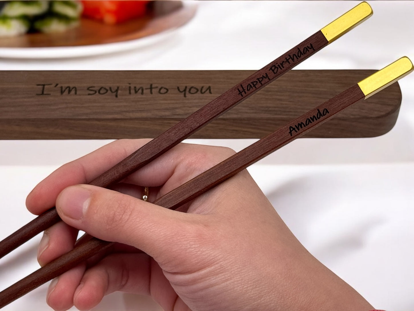 Engraved Sushi Chopsticks Set – Personalized Dining Utensils