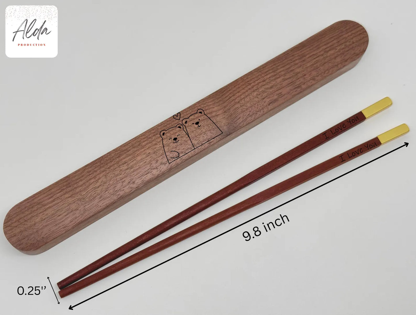 Personalized Engraved Chopsticks Gift Set with Box – Anniversary & Holiday Present
