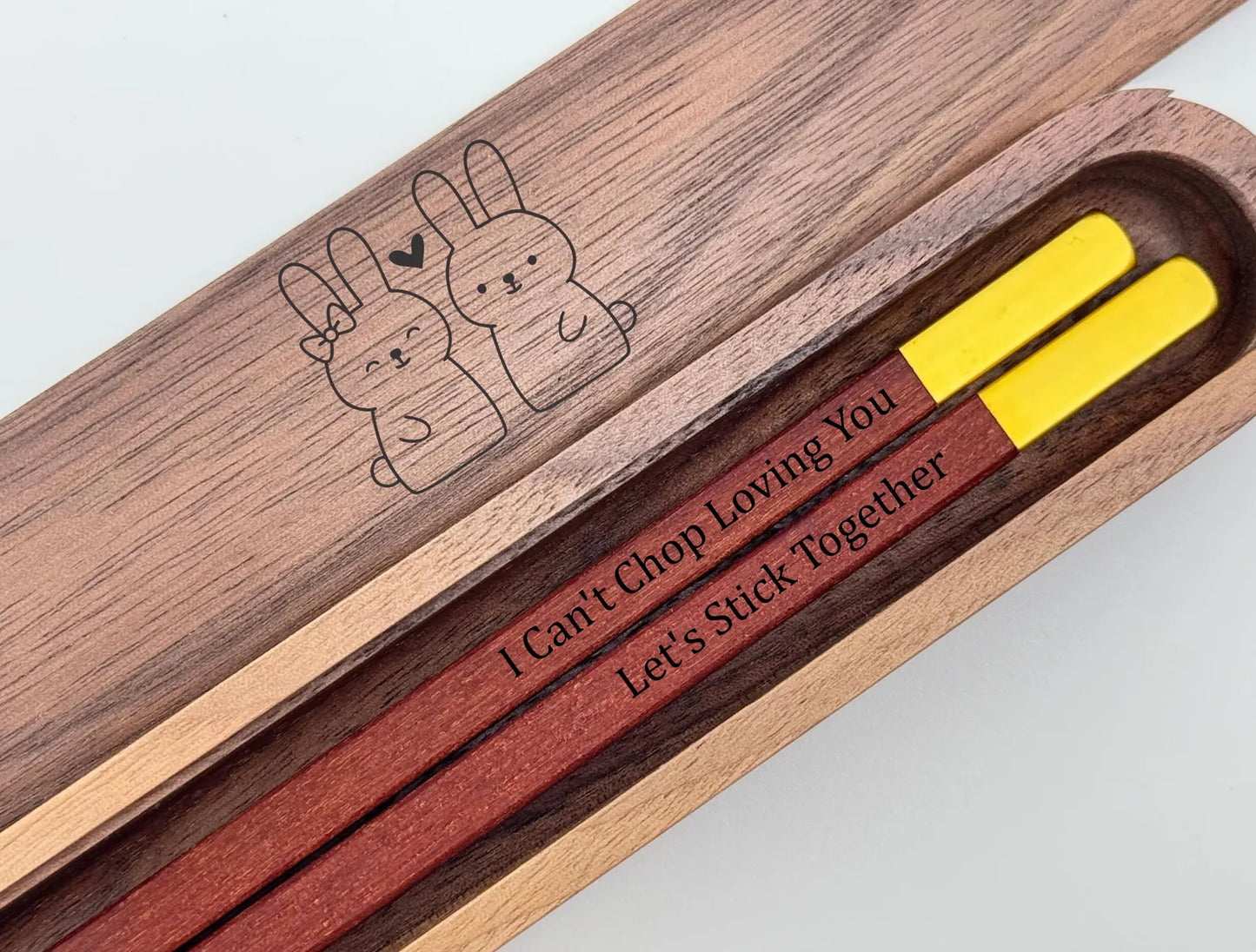 Personalized Engraved Chopsticks Gift Set with Box – Anniversary & Holiday Present